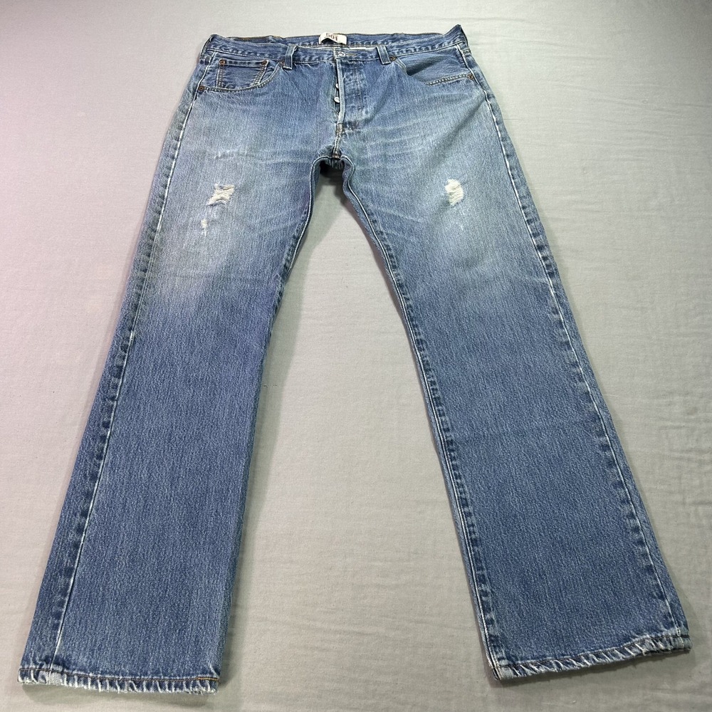 VINTAGE Levis 501XX Jeans 38x33 Blue Denim Button Fly Straight Y2K WPL 423 ^